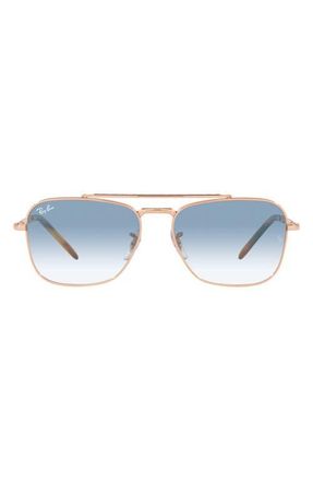 Ray-Ban New Caravan 58mm Gradient Square Sunglasses in Rose Gold at Nordstrom