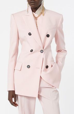 Sportmax Adamo Double Breasted Wool Jacket in Antique Rose at Nordstrom, Size 12