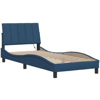 vidaXL Estructura De Cama Sin Colch&oacute;n Tela Azul 90x200 Cm Vidaxl