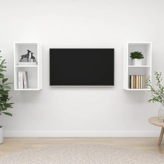 vidaXL Vidaxl - Muebles De Pared Para Tv 2 Uds Madera Contrachapada Blanco
