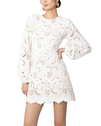 Sau Lee Hilda Embroidered Lace Dress