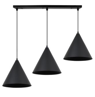 OEM L&aacute;mpara Colgante Soho Negra 3 Platos 25cm E27