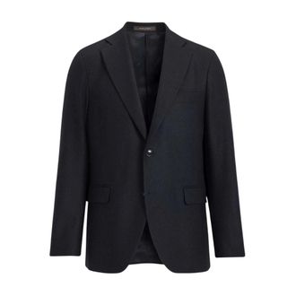 Oscar Jacobson Jassen, Heren, Blauw, 3Xl, Wol, Navy Microstructure Regular Fit Blazer