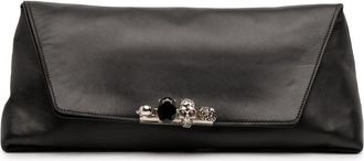 Alexander McQueen Pre-owned Alexander McQueen Large Calfskin Skull Knuckle Duster Fold Over Clutch Ladies 7W3UDQ45WOIAH2M7