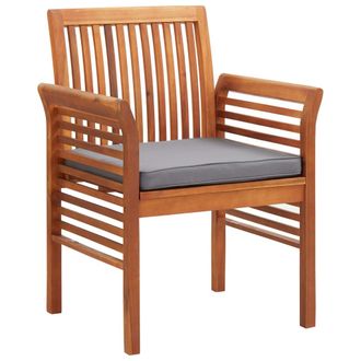 vidaXL Vidaxl - Sillas De Jard&iacute;n Con Cojines 4 Unidades Madera Maciza De Acacia