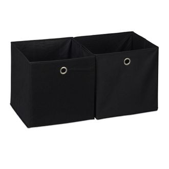 Relaxdays Relaxdays - 12 Cajas De Almacenaje, Cuadradas, Cajas Textiles, 30 X 30 X 30 Cm, Cubos Almacenaje Para Estanter&iacute;as, Tela, Negro