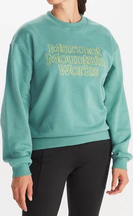 Marmot Womens Mountain Works Boxy Crewneck Sweatshirt In Green