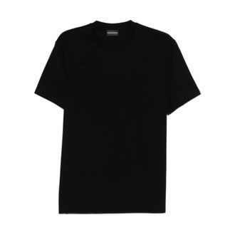 Emporio Armani T-shirt met ronde hals - Heren - T-shirts - Zwart - S - Katoen - Tops