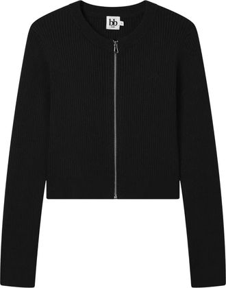 B+ab Cardigan in maglia a coste - Nero