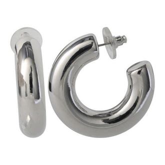 BCBGeneration Chunky Silver-Tone Hoop Earrings at Nordstrom
