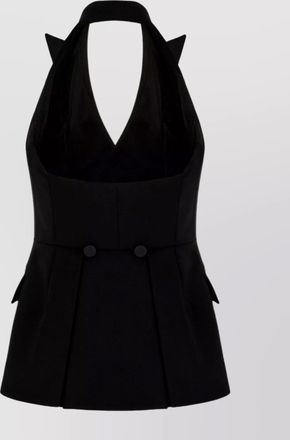 Max Mara wool vest with halterneck and backless design