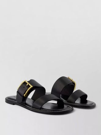 Ami buckled leather sandals flat sole