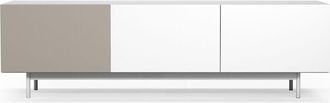 HERDASA Mueble Tv, Colecci&oacute;n Printed, En Melamina Con 3 Puertas. Blanco-arena