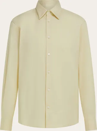 Ferragamo Uomo Camicia con micro stampa Giallo