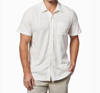 Toes on the Nose Mens Havana Short Sleeve Button Up In Natural