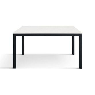 Konte Design Mesa de madera,fresno blanco, base antracita, ext.120x80-170x80cm