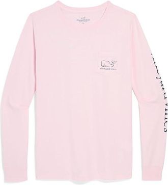 Vineyard Vines Long Sleeve Whale Print T-Shirts Womens Clothing Pink Drink : XS, Cotton