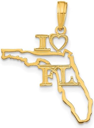 Diamond2Deal 14k Yellow Gold Solid Florida State Pendant