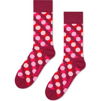 Happy Socks Big Dot Shade Cotton Blend Crew Socks in Dark Red at Nordstrom, Size 36-40