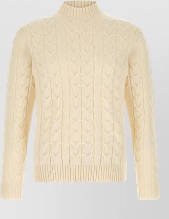 Zanone virgin wool braided turtleneck jumper
