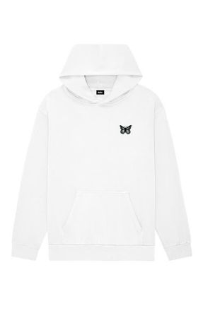 Dalix Womens Butterfly Midweight Fleece Relaxed Hooded Sweatshirt in White at Nordstrom, Size 3X-Large