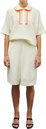 Molli Couture Knit Bermuda Shorts In Natural