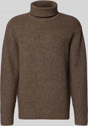 Selected Relaxed Fit Rollkragenpullover aus Woll-Mix in Mittelbraun, Größe XXL