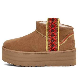 UGG (WMNS) UGG Classic Ultra Mini Braid Plat Chestnut 1138491-CHE
