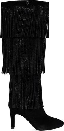 Kurt Geiger Stivali Shoreditch con frange 100mm - Nero