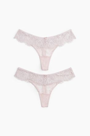 H&M 2er-Pack Tangas aus Spitze - Pink
