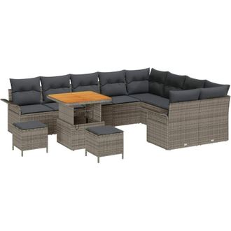 vidaXL Vidaxl - Conjunto De Sof&aacute; De Jard&iacute;n 12 Pcs Gris 80 X 80 X 71 Cm