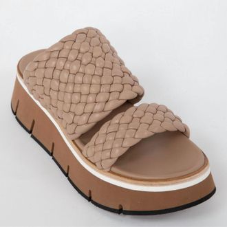 Homers Womens Duyba Woven Platform Slide Sandal In Trenza Brown