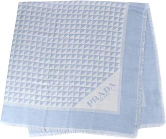 Prada Pre-owned Scarves, female, Blue, Size: ONE SIZE Pre-owned Stole