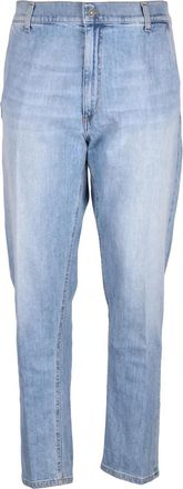 Dondup Light Blue Brian Carrot Fit Cotton Jeans