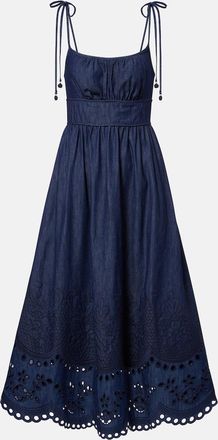 Zimmermann Mahon broderie anglaise denim midi dress