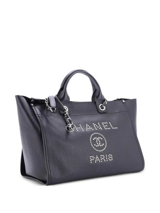 Chanel Deauville Studded Caviar Medium tote bag - Nero