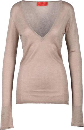Wild Cashmere Zijde Kasjmier Trui - Dames - V-hals truien - Beige - XS - Kasjmier - Truien & Vesten