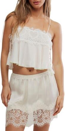 Free People Sweet Love Crop Pajama Camisole in White Alyssum at Nordstrom Rack, Size Medium