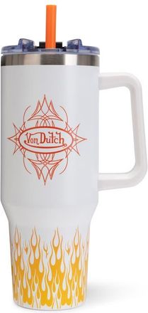 Von Dutch 40oz Double Walled Insulated Stainless Steel Tumbler in White City Of Angels at Nordstrom