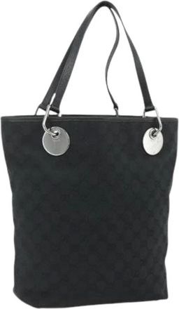 Gucci Pre-owned Tote Bags, female, Black, Size: ONE SIZE Pre-owned Vintage GG Canvas Tote Bag