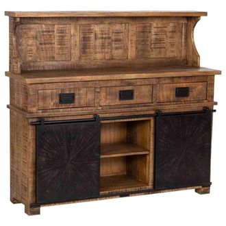 Wanderlust Deco Aparador De Madera Marr&oacute;n 145x42x130h Cm