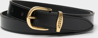 Isabel Marant Womens Zadd golden D buckle belt