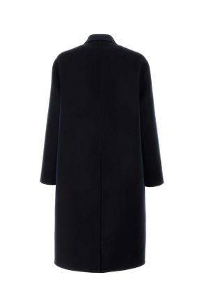Gucci Mens Navy Blue Wool Blend Coat Bluegreymc Mix Cappotti