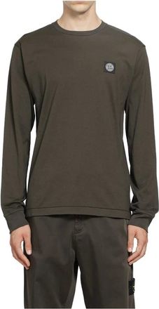 Stone Island Tops, Heren, Grijs, L, Long Sleeve Tops