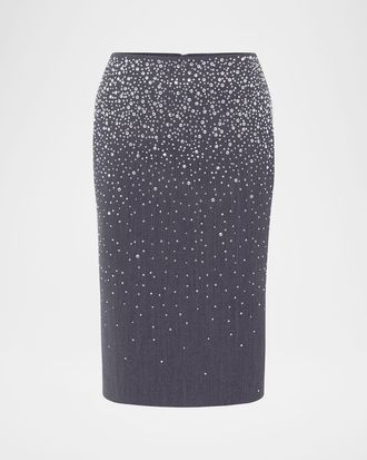Alex Perry Crystal Suiting Pencil Skirt