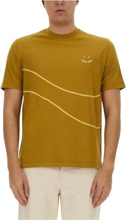 Paul Smith T-shirt girocollo con dettagli logo - - Tops - Uomo - Marrone - M