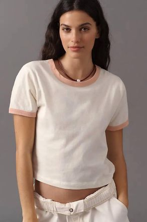 Chaser Jamesonn Crewneck Tee In Starry White And Delicate Honey Tee