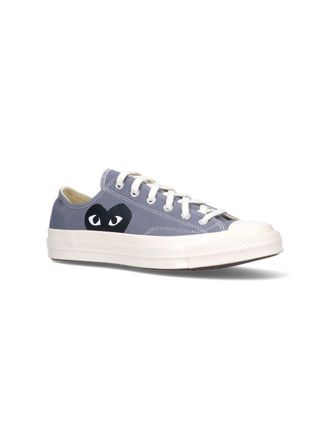 Comme Des Gar&ccedil;ons Comme Des Garcons Play Heart-Appliqu&eacute; Canvas Sneaker - Gray