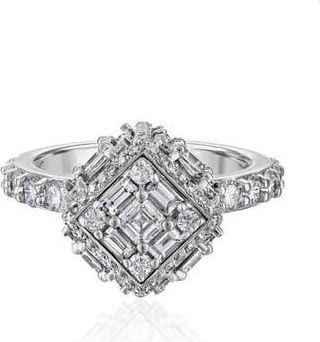 Mindi Mond Clarity Dimensional Halo Diamond Ring in White Gold/Diamond at Nordstrom, Size 7