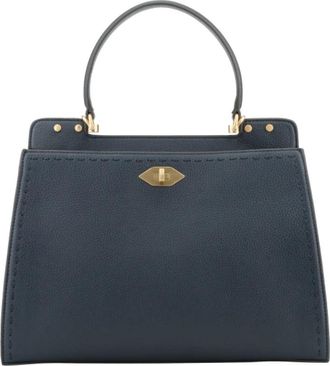 Pourchet Trianon GM Handtas - Dames - Handtassen - Blauw - ONE Size - Leer - Tassen